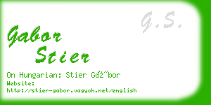gabor stier business card